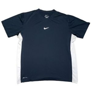 Nike Men’s large Navy Blue & White Dri-FIT Training Performance Tee T-Shirt